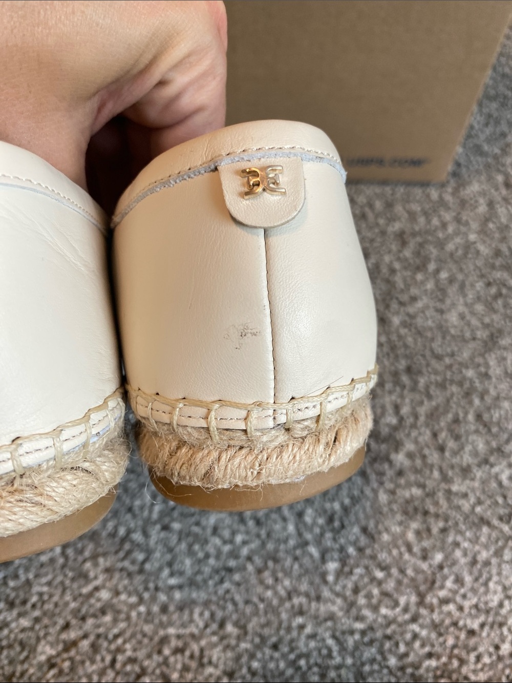 Sam Edelman Cream Leather Espadrille Loafers - Picture 7 of 10